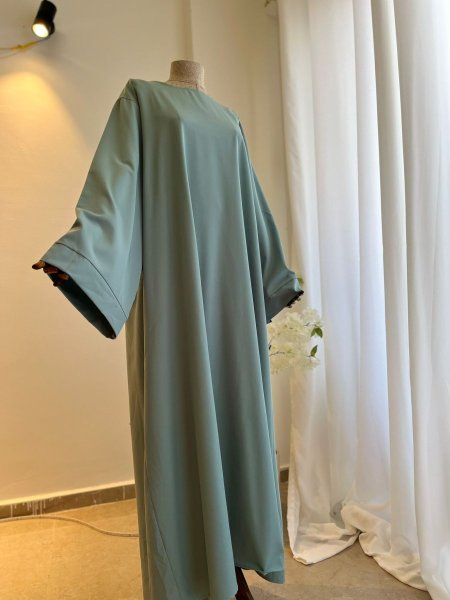 عبايه مريم اخضر فستقي